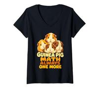 Women's Guinea Pig Math Always One More Cavy Lover Owner Stuff Piggy V-Neck T-Shirt