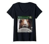 Women's Guinea Pig There is Motion At Your Front Door Silly V-Neck T-Shirt