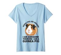 Women's Guinea Pigs are Awesome I Am Awesome I Am A Guinea Pig V-Neck T-Shirt