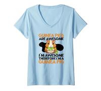 Women's Guinea Pigs are Awesome I'm Awesome I'm A Funny Guinea Pig V-Neck T-Shirt