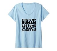 Women's Guinea Pigs This is My Human Costume I'm Really A Guinea Pig V-Neck T-Shirt