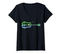 Womens Guitar Lake Shadow Country Music Guitarist Musician Teacher V-Neck T-Shirt
