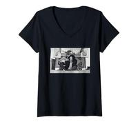 Womens Guitar Legend Jimi Hendrix Foxey Lady at Mayfair Flat 1969 V-Neck T-Shirt