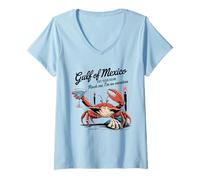 Womens Gulf Of Mexico Social Club Tshirt Flag Beach Golfo De Mexico V-Neck T-Shirt