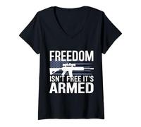 Women's Gun Freedom Isn't Free It's Armed V-Neck T-Shirt
