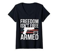 Women's Gun Freedom Isn't Free It's Armed V-Neck T-Shirt