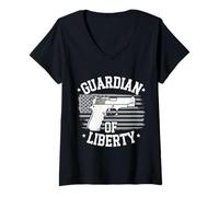 Women's Gun Guardian of Liberty V-Neck T-Shirt