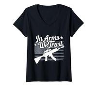 Women's Gun in Arms We Trust V-Neck T-Shirt