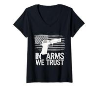 Women's Gun in Arms We Trust V-Neck T-Shirt