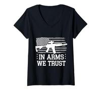 Women's Gun in Arms We Trust V-Neck T-Shirt