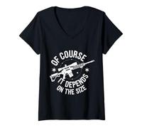 Women's Gun of Course It Depends On The Size V-Neck T-Shirt
