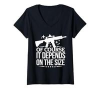 Women's Gun of Course It Depends On The Size V-Neck T-Shirt