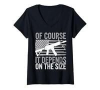 Women's Gun of Course It Depends On The Size V-Neck T-Shirt