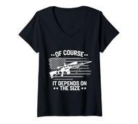 Women's Gun of Course It Depends On The Size V-Neck T-Shirt