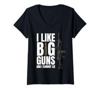 Womens Gun Rights Second Amendment US Flag Assault Sniper Rifle Gun V-Neck T-Shirt