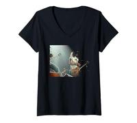 Womens Guns N' Roses Guitarist Slash Live Night Of 100 Guitars V-Neck T-Shirt