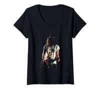 Womens Guns N' Roses Guitarist Slash Night Of 100 Guitars Event V-Neck T-Shirt