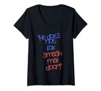 Womens Gunther Steiner "he does not fok smash my door" V-Neck T-Shirt