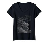 Womens Gustave Dore Death on The Pale Horse V-Neck T-Shirt