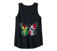 Womens Guyana and Dominican Butterfly Half Guyanese Dominicana Tank Top