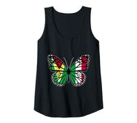 Womens Guyana and Italy Mix Butterfly Half Guyanese Italian Roots Tank Top