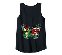 Womens Guyana and Suriname Mix Butterfly Half Guyanese Surinamese Tank Top