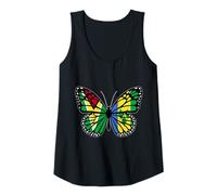 Womens Guyana and Vincent Butterfly Half Guyanese Vincentian Roots Tank Top