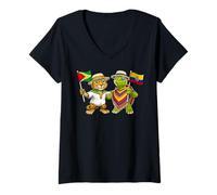 Women's Guyana Ecuador Flag Guyanese Roots Ecuadorian Heritage V-Neck T-Shirt
