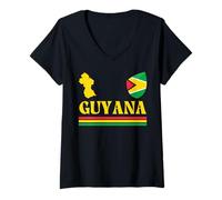 Womens Guyana Flag, Guyanese Flag, Guyana V-Neck T-Shirt