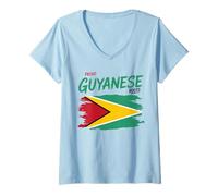 Women's Guyanese Flag Outfit Idea for Men & Guyana Heritage Themed V-Neck T-Shirt