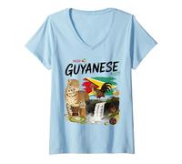 Women's Guyanese Roots Outfit Idea for Women & Guyana Flag V-Neck T-Shirt