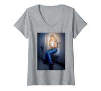 Womens Gwen Stefani No Doubt Just A Girl by Michael Grecco V-Neck T-Shirt