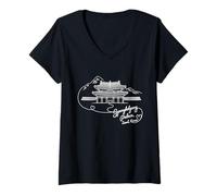 Womens Gyeongbokgung Palace, Seoul, Korea - Signature Heart Art V-Neck T-Shirt