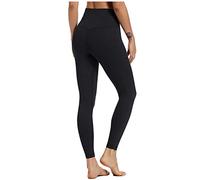 Womens Gym Leggings High Waist Elasticated Waist Tummy Solid Plain Yoga Pants Stretch Work Gym Joggers Lightweight Full Length Leggings for Workout Running Black