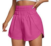 Womens Gym Shorts Flowy Running Shorts for Women High Rise Workout Shorts Stretch Summer Quick Dry Athletic Gym Yoga Sports Beach Shorts Hot Pink,S