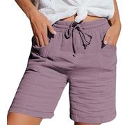 Womens Gym Shorts Knee Length Cropped Trousers Ladies Solid Drawstring Hot Pants with Pockets Half Length Capri Bermuda Shorts My Orders UK 2025 Dark Gray