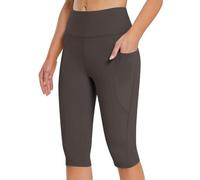 Womens Gym Shorts With Pockets Stretch Tights Running Shorts Womens Plus Size Lightweight Breathe Yoga Shorts For Women High Waist Cycling Shorts Knee Length Summer Shorts Tummy Control Short Leggings