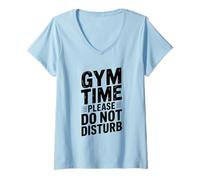 Womens Gym Time Please Do Not Disturb Funny Workout Humor V-Neck T-Shirt