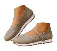 Womens Gym Trainers - Chaussures Femme ajourées Type Mary Jane, Baskets Basses d’été Grande Taille, Bride réglable à Boucle, Dessus perforé, Semelle crantée, Confort loisirs Marche Ville quotidienne
