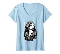 Womens Gypsy Tattoo Cool Lady Classic American Tattoos Vintage V-Neck T-Shirt