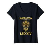 Women's Habemus Papam Leo XIV Catholic Pope V-Neck T-Shirt