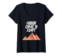Womens Habibi Come to Egypt V-Neck T-Shirt