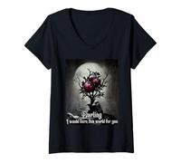 Womens Hades and Persephone Moth and Butterfly Mythology V-Neck T-Shirt