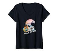 Womens Haines Alaska Valley of The Eagles Souvenir Novelty Graphic V-Neck T-Shirt