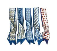 Women's Hair Bandana, 5 Pieces Long Headband Fabric, Lightweight and Breathable | Bandanas 90 cm Length x 6 cm Width | Ideal for Beach, Travel, Banquet and Business