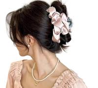 Women's Hair Claw Clip 2-Piece Set, Shark Clip, Satin Cloud Grip Clip for Thick Hair, Stable Grip Hair Clip, Back of Head and Hair Decoration