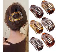 Women's Hair Clips, Flat Hair Clips, French, Curved Design, Matte Large Non-Slip, Simple Elegant Duckbill, Strong Secure Hold Side Inner Teeth Hair Claws for Thin Hair and Thick Hair (M-6 Pieces)