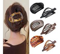 Women's Hair Clips, Flat Hair Clips, French, Curved Design, Matte Large Non-Slip, Simple Elegant Duckbill, Strong Secure Hold Side Inner Teeth Hair Claws for Thin Hair and Thick Hair (O-6 Pieces)