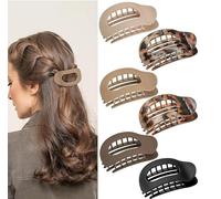 Women's Hair Clips, Flat Hair Clips, French, Curved Design, Matte Large Non-Slip, Simple Elegant Duckbill, Strong Secure Hold Side Inner Teeth Hair Claws for Thin Hair and Thick Hair (N-6 Pieces)