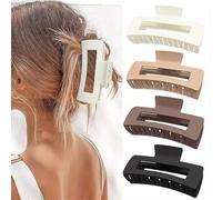 Women's Hair Clips, Flat Hair Clips, French, Curved Design, Matte Large Non-Slip, Simple Elegant Duckbill, Strong Secure Hold Side Inner Teeth Hair Claws for Thin Hair and Thick Hair (L-4 Pieces)